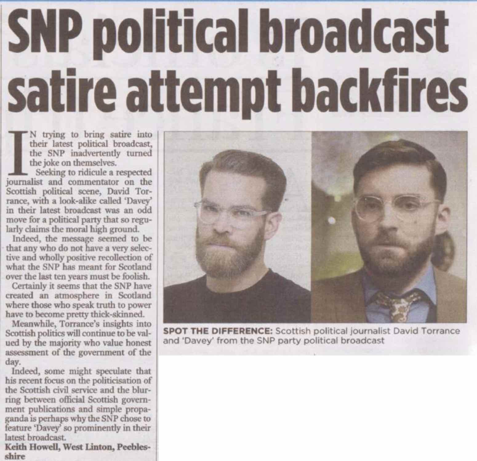 SNP political broadcast satire